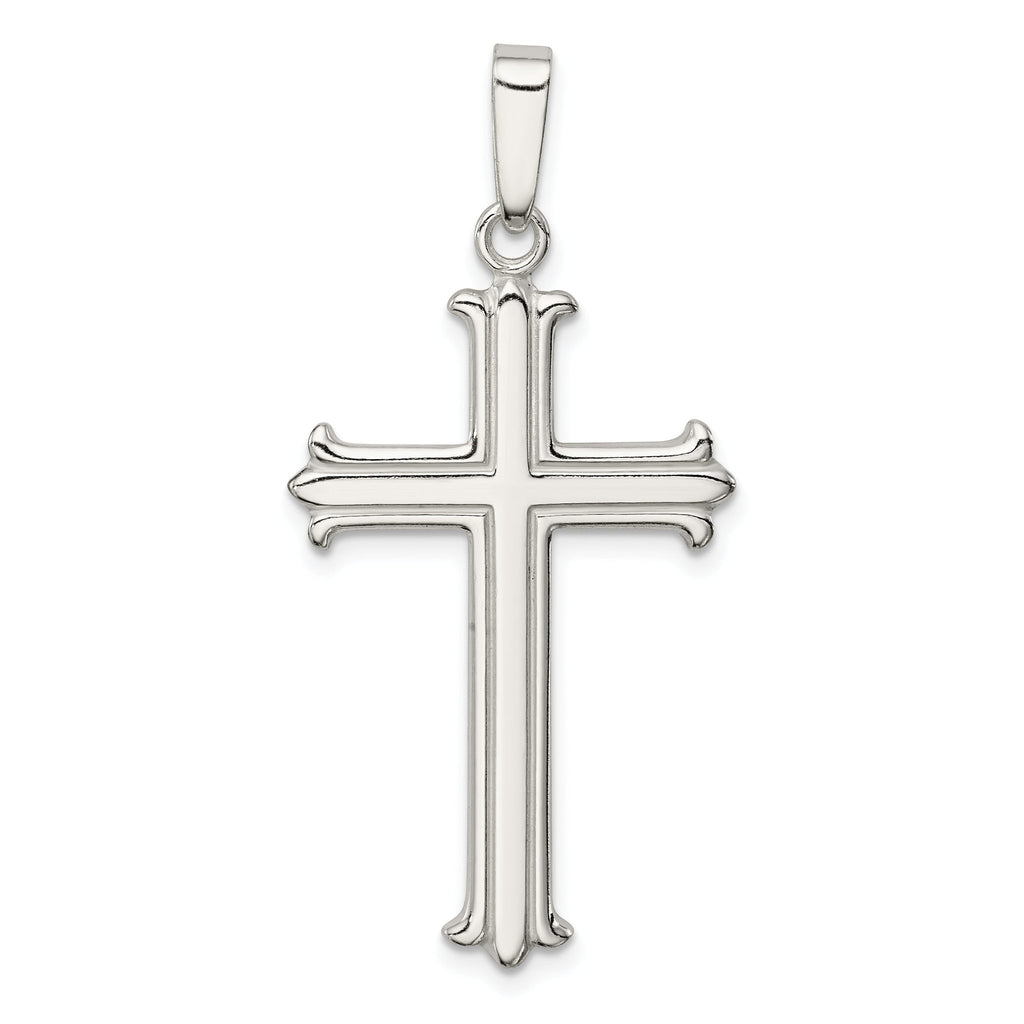 Fleur-de-Lis Cross Pendant in Sterling Silver