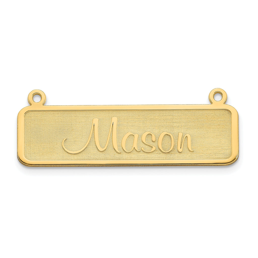 14K Satin Name Plate Bar