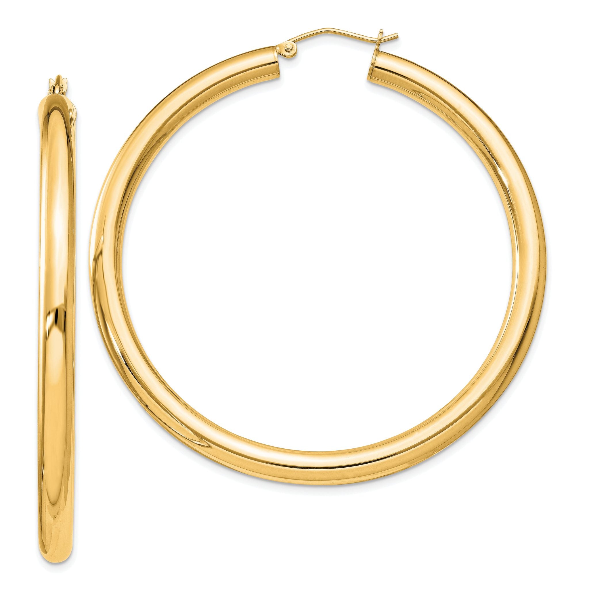 Sterling Silver Flash Gold-plated 4mm Round Hoop Earrings Main image