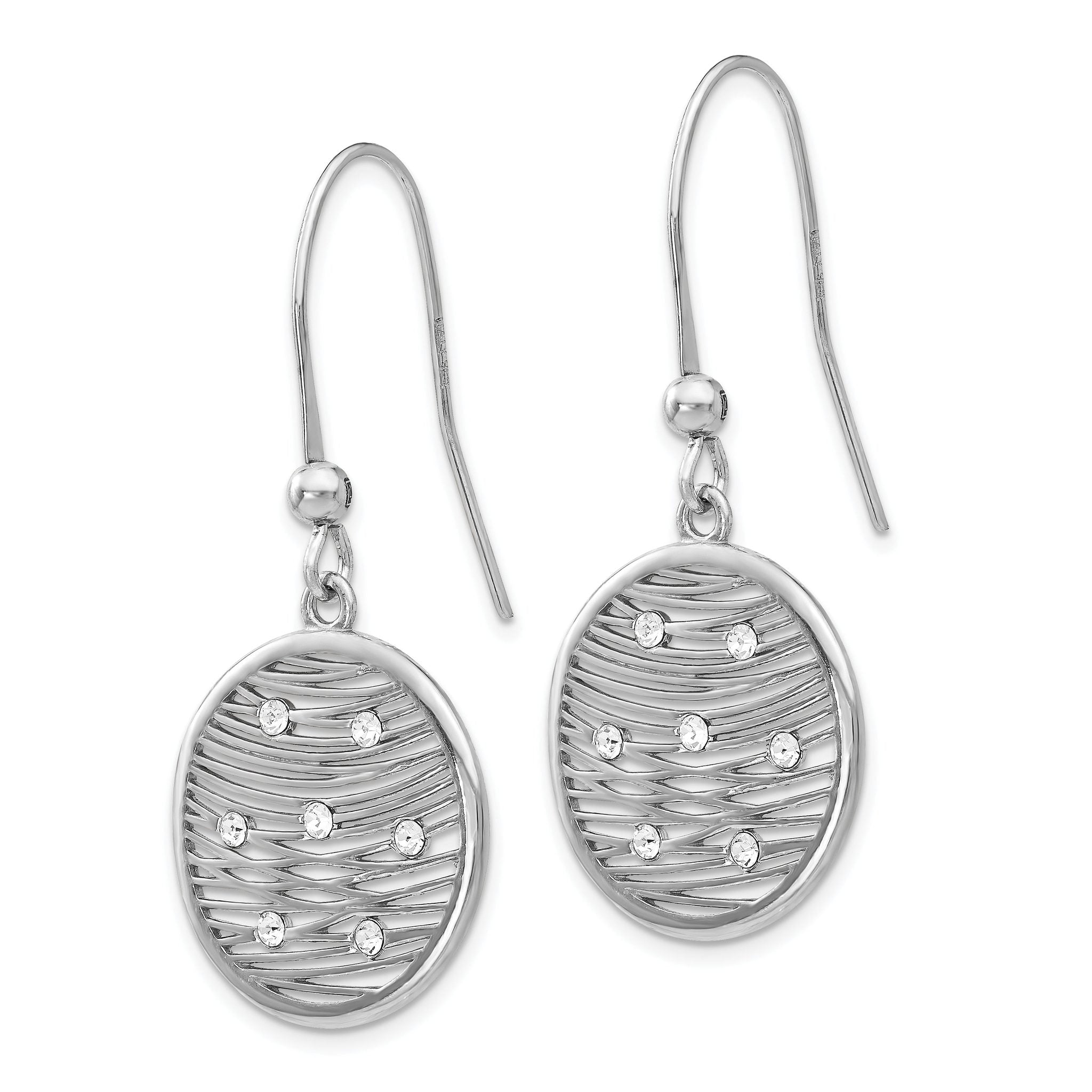 Sterling Silver 925 Drop Earrings with Polished Preciosa Crystals Secondary image