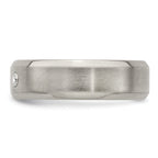 Edward Mirell Titanium Beveled .09 ct Dia With Sterling Silver Bezel Band