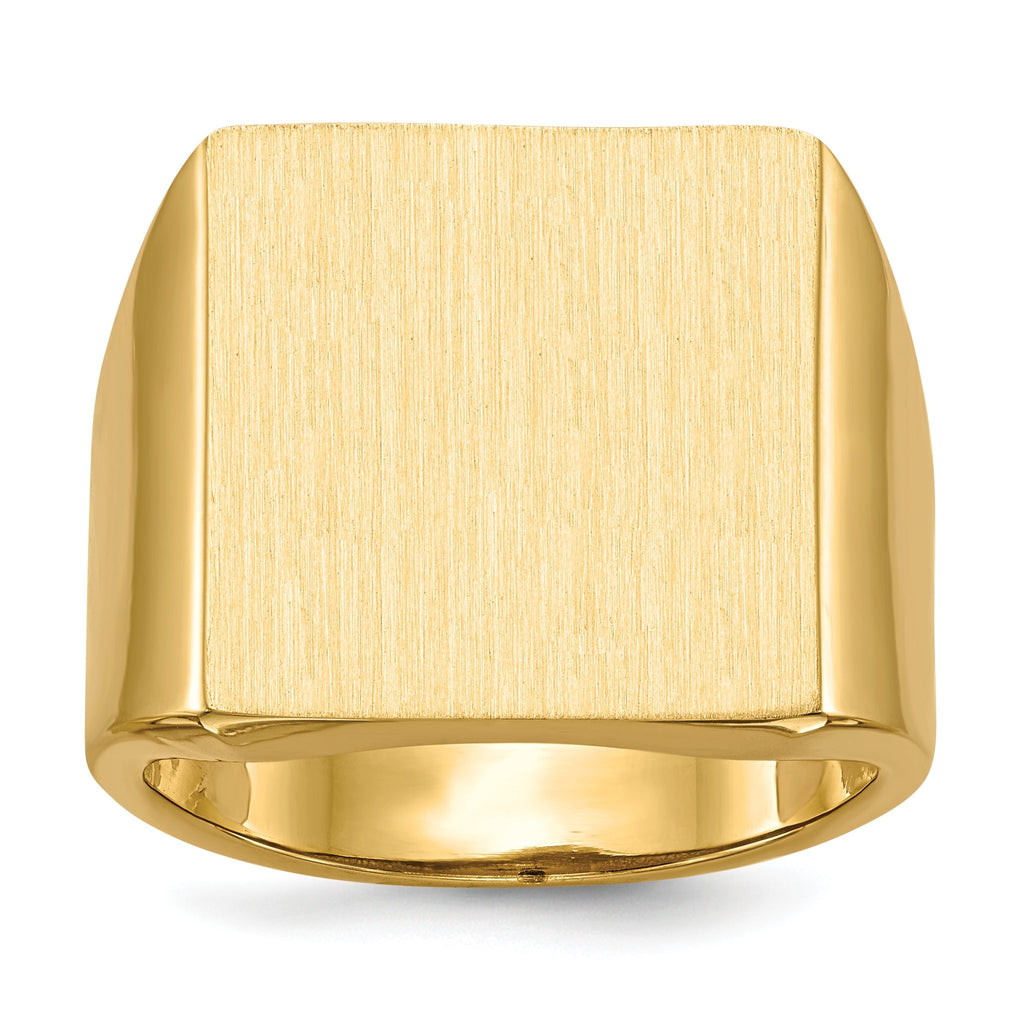 10ky 17.5x17.0mm Open Back Men's Signet Ring