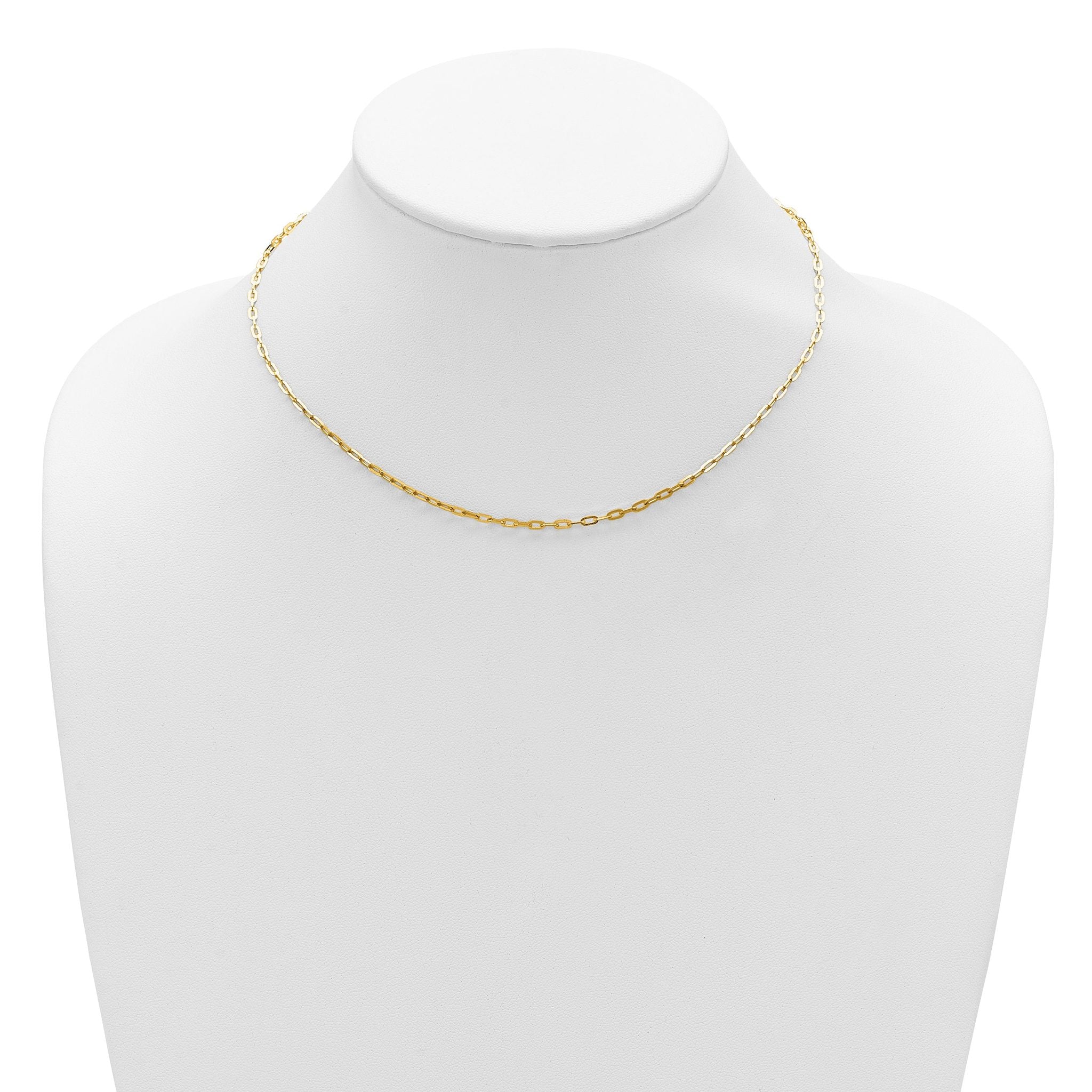 14K 1.1mm Franco 1in+1in Adjustable Chain