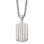 Grooved Dog Tag Necklace in Stainless Steel, 24 in