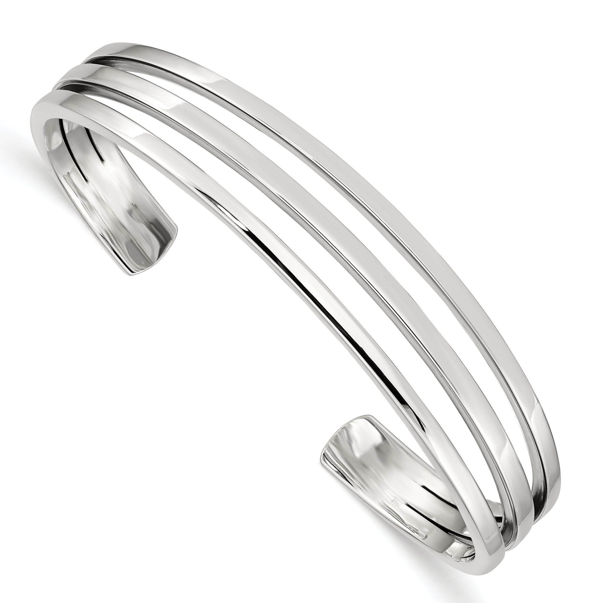 Sophia Jewelers 925 Sterling Silver Women's Polished Cuff Bangle Bracelet