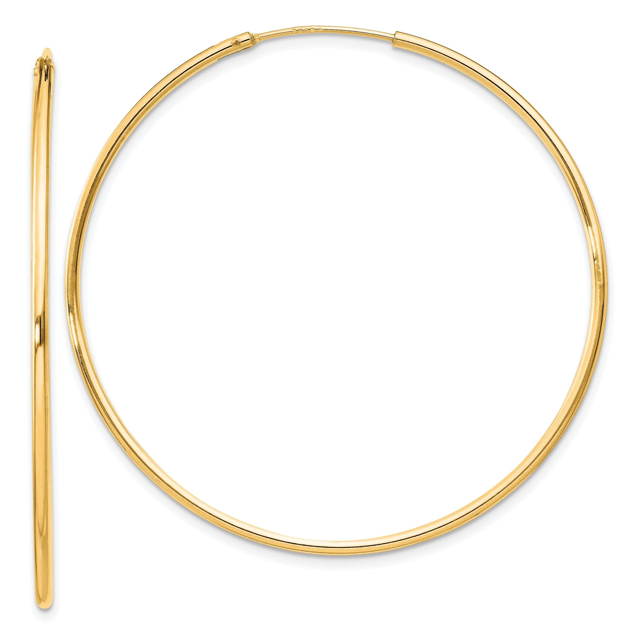 Gold-Plated Endless Hoop Earrings in Sterling Silver Main image