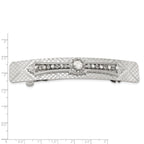 1928 Jewelry Silver-tone Ornate Clear Crystal Hair Barrette