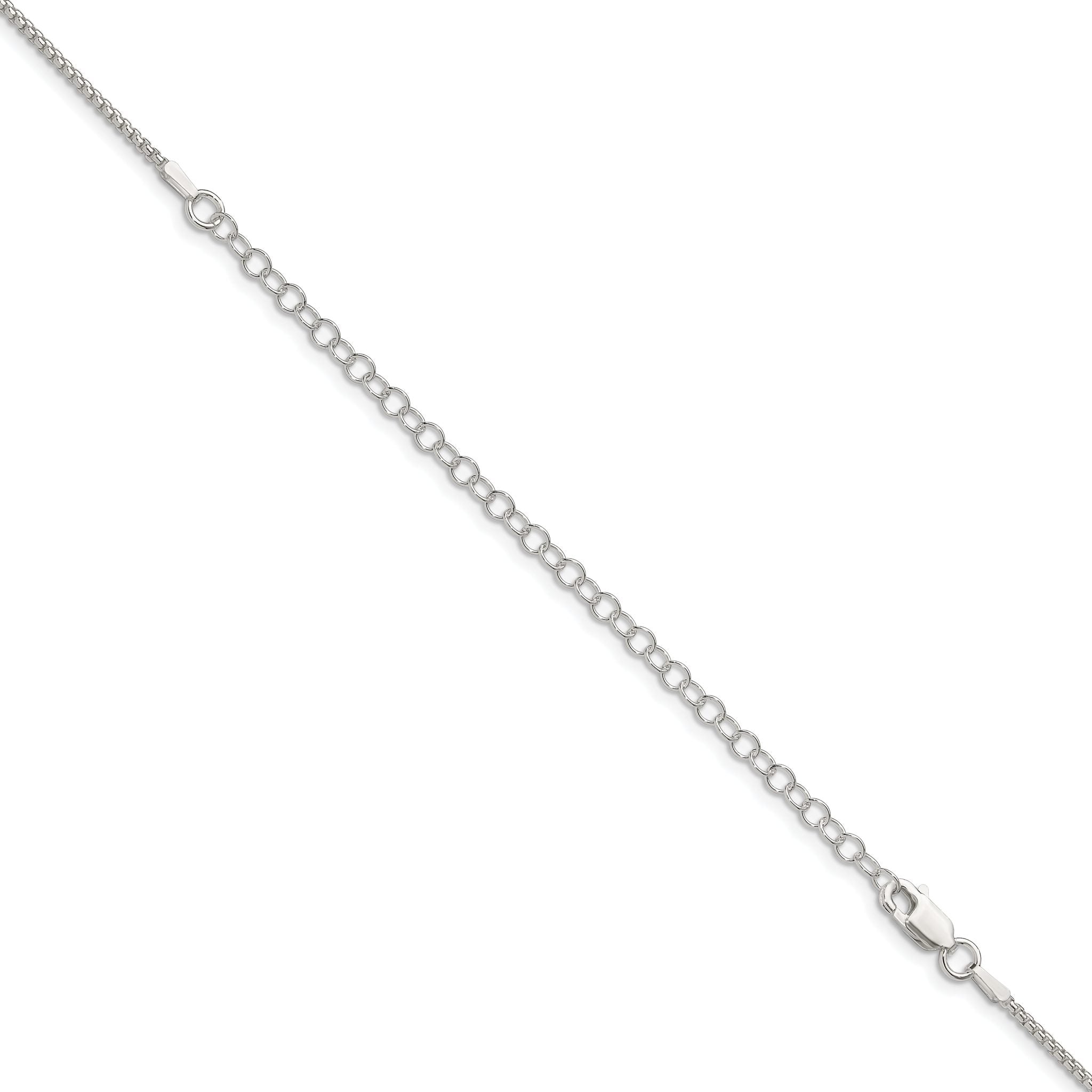 Round Box Chain Necklace in Sterling Silver, 1.5mm