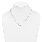 10k White Gold Diamond Curved Bar 18 inch Necklace