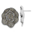 Sophia Jewelers 925 Sterling Silver Marcasite Floral Button Earrings Vintage Finish