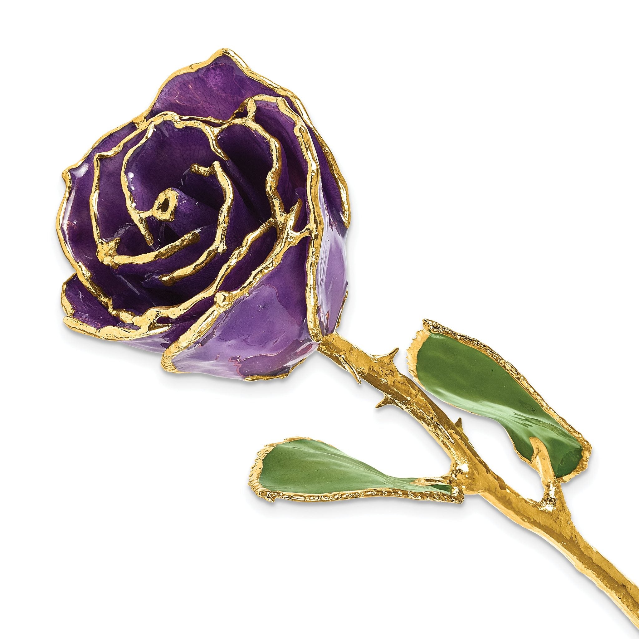 Lacquer Dipped Gold Trim February Birthstone Amethyst Rose Main image