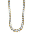14k 72 3/8 carat Lab Grown Diamond VS/SI+ G+ Complete Round 20 inch Graduated Tennis Necklace