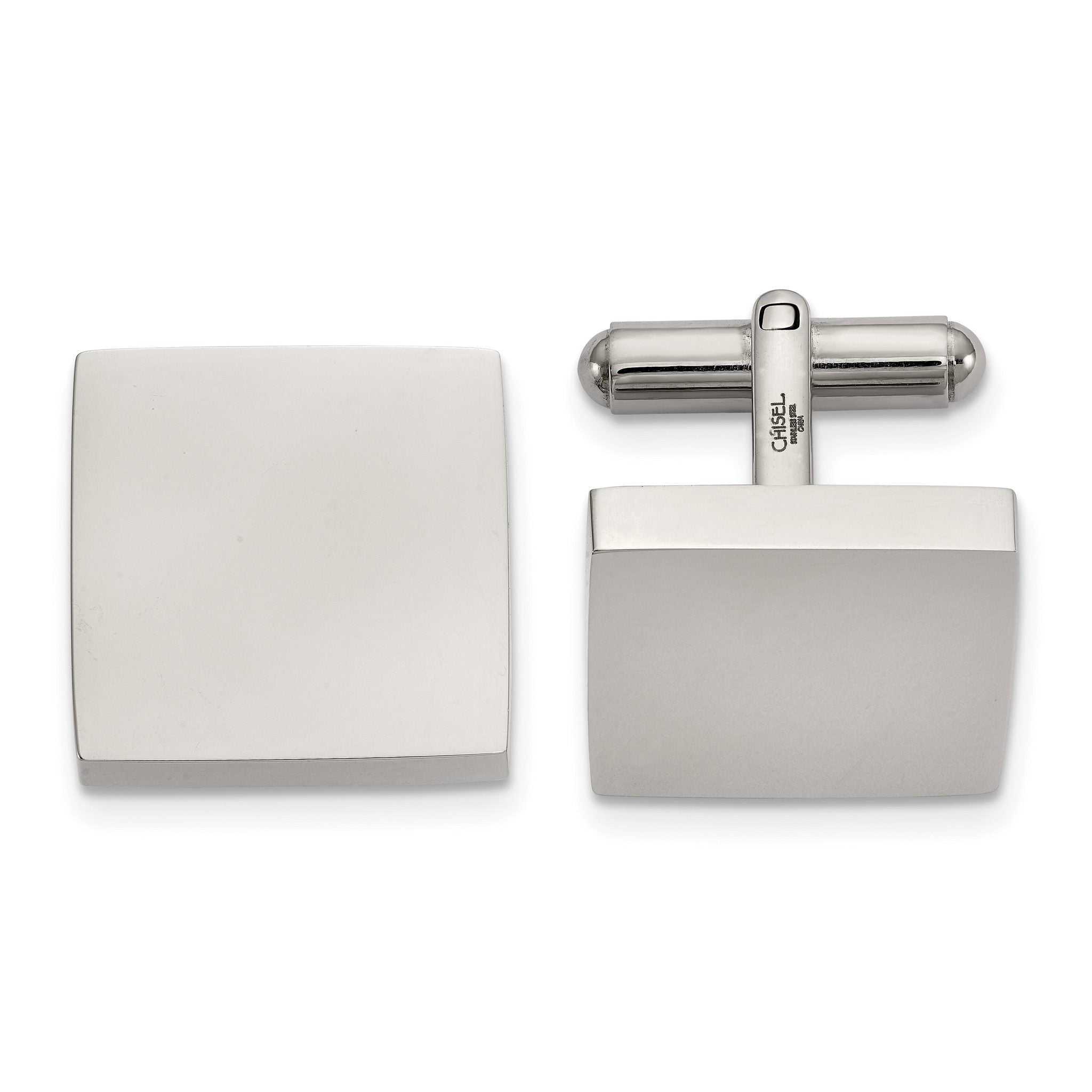 Stainless Steel Polished Square Cuff Links