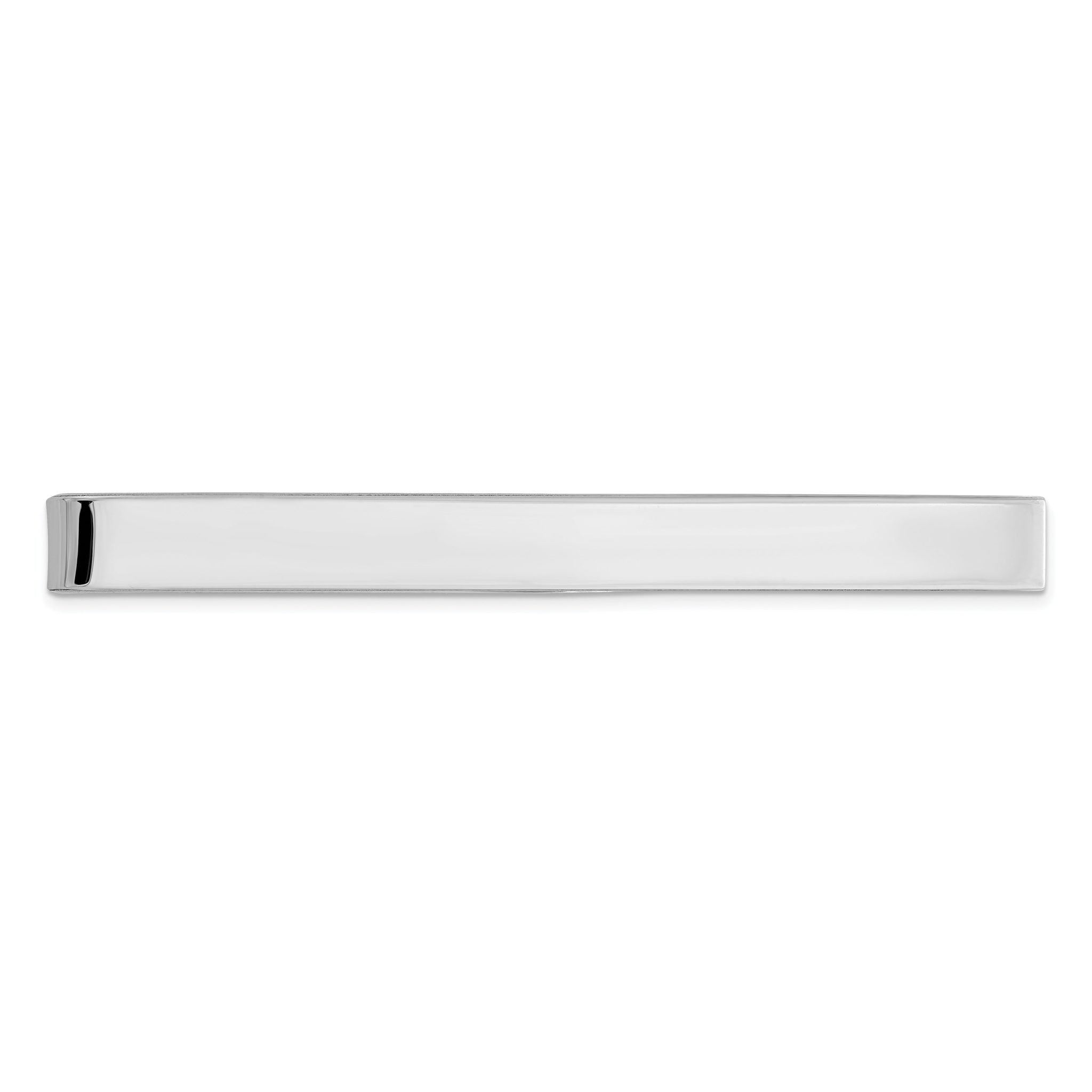 Sophia Jewelers Sterling Silver Tie Bar with Polished Rhodium Finish Engravable Main image