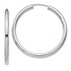 Sophia Jewelers Rhodium-Plated Sterling Silver Endless Hoop Earrings 43mm Polished Finish