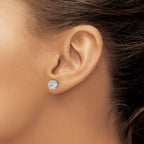 14k White Gold 1 carat Lab Grown Diamond VS/SI+ G+ Screwback Cluster Post Earrings