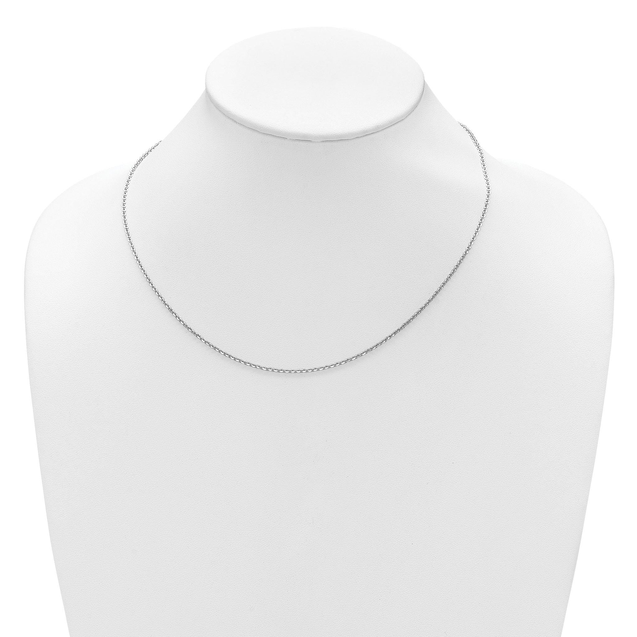 SS Rh-plate Polish/Dia-cut 1.8mm Cable 1in+1in Adjustable Chain