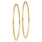 10k 1.5mm Polished Round Endless Hoop Earrings
