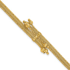 14K Polish/Texture/Dia-cut Fancy Bracelet