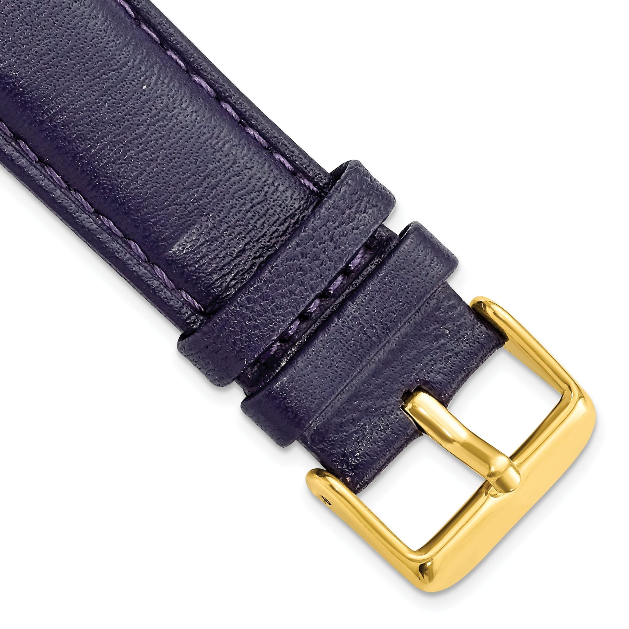 Navy Glove Leather Watch Band in 19mm with Gold-Tone Buckle