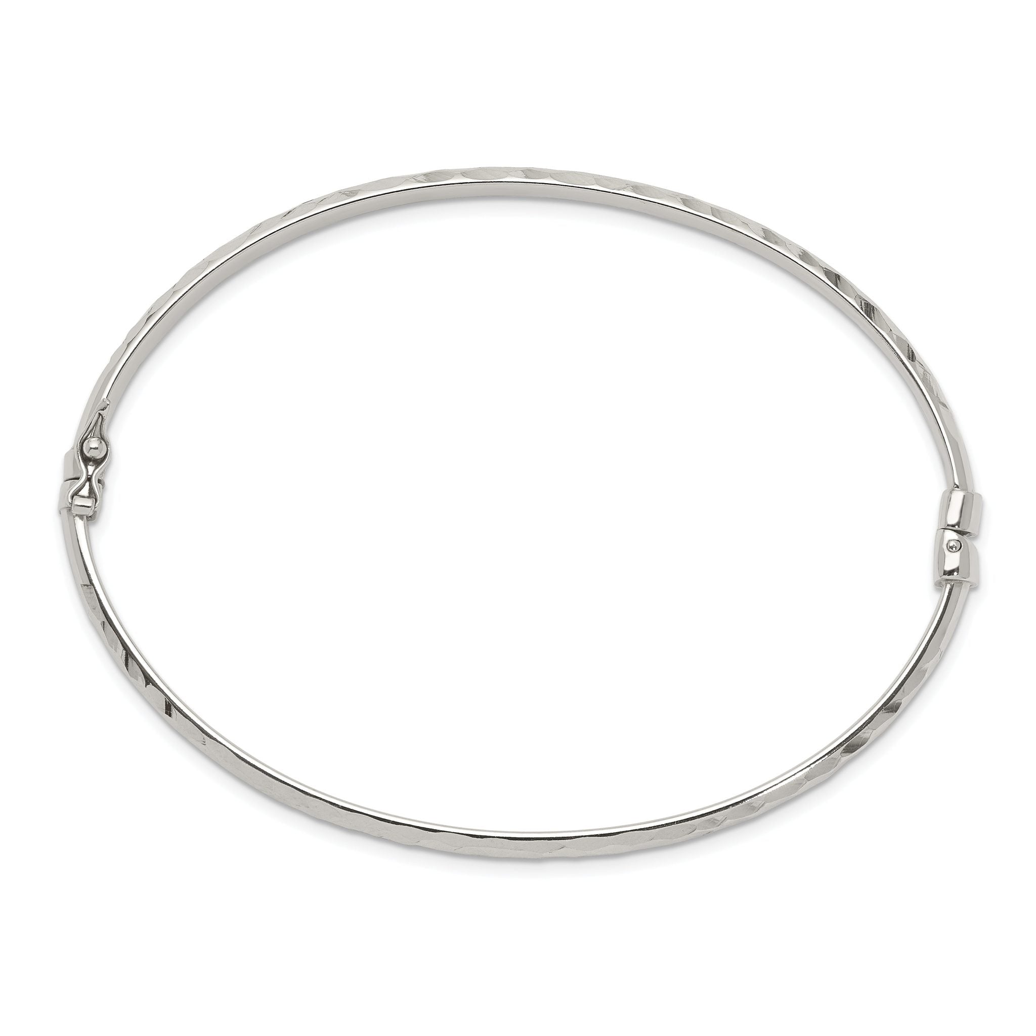 Sterling Silver Diamond Cut 4mm Bangle