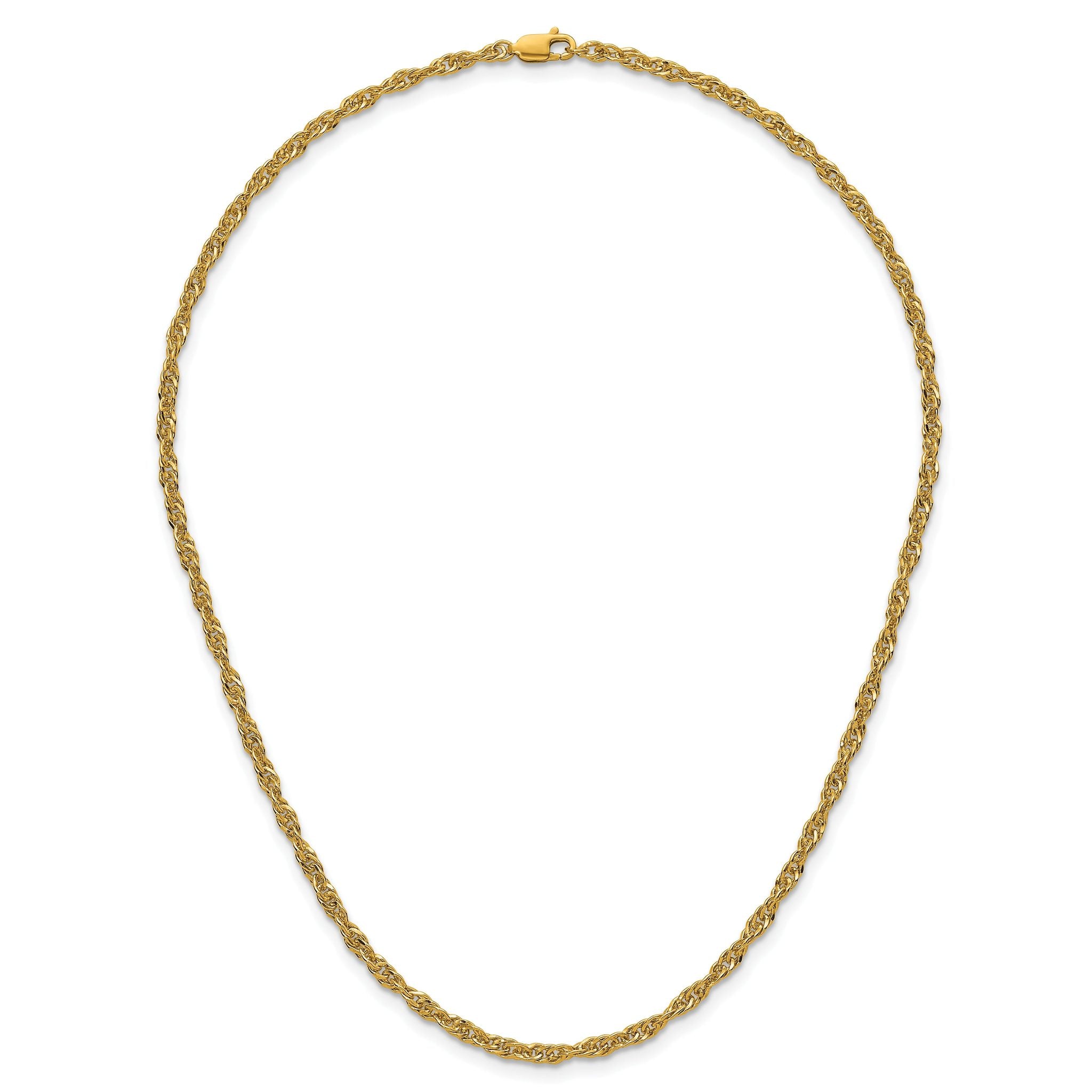 14K Gold Filled Singapore Chain Necklace in 3.2mm Width
