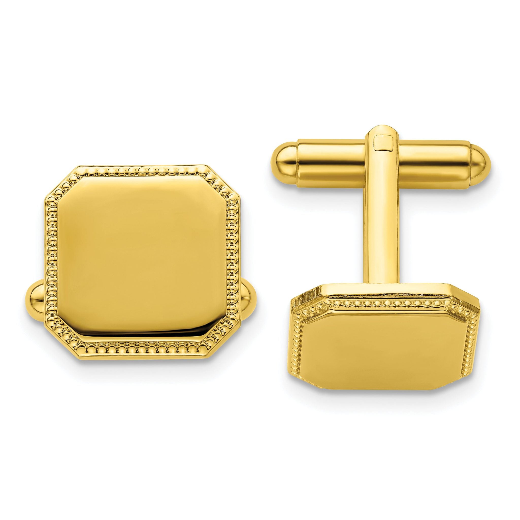 Gold-Tone Square Engravable Cuff Links by Kelly Waters