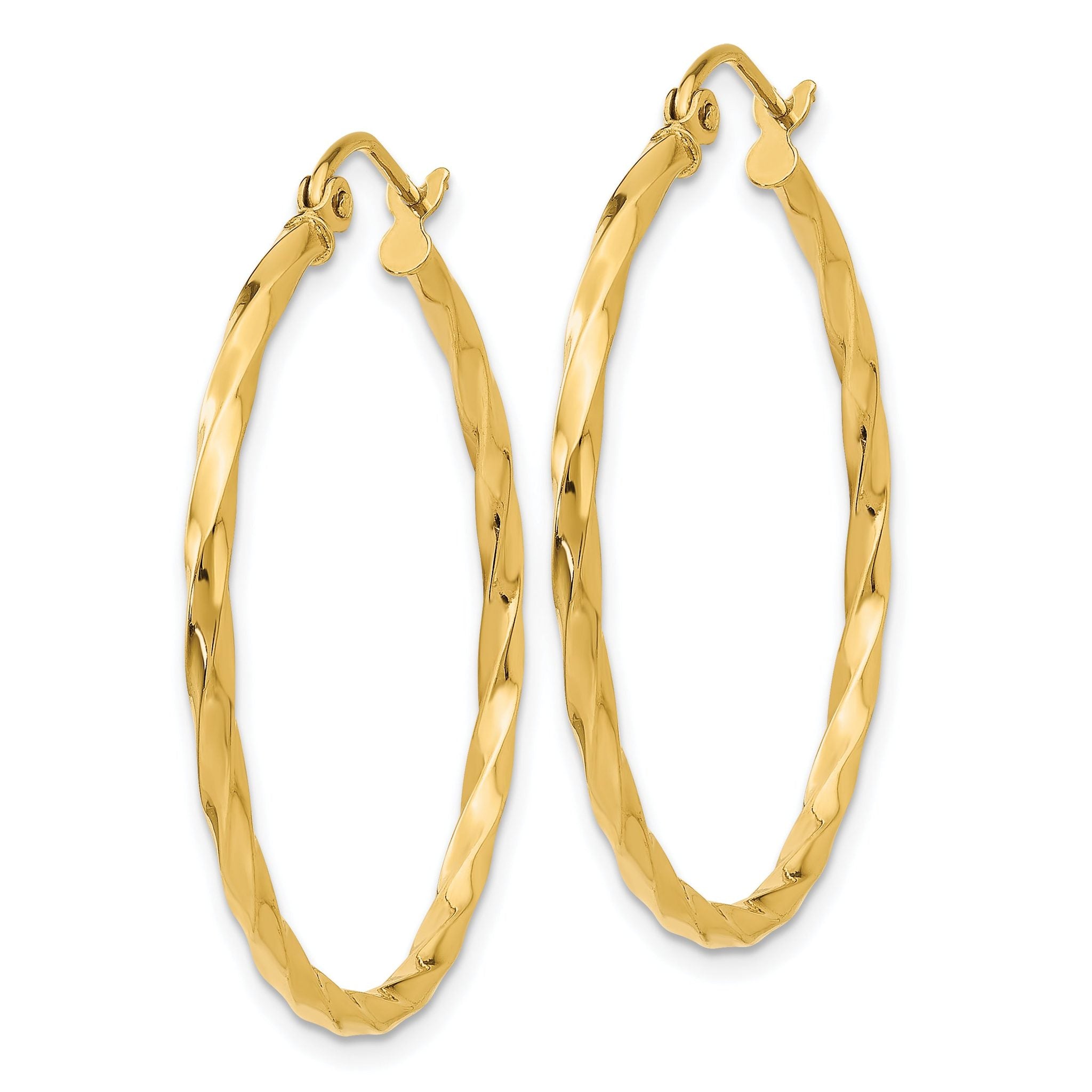 14k Twist Polished Hoop Earring Secondary image
