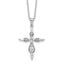 Cheryl M Sterling Silver Rhodium-plated Brilliant-cut and Marquise-cut CZ Cross 18 Inch Necklace with 2 Inch Extender