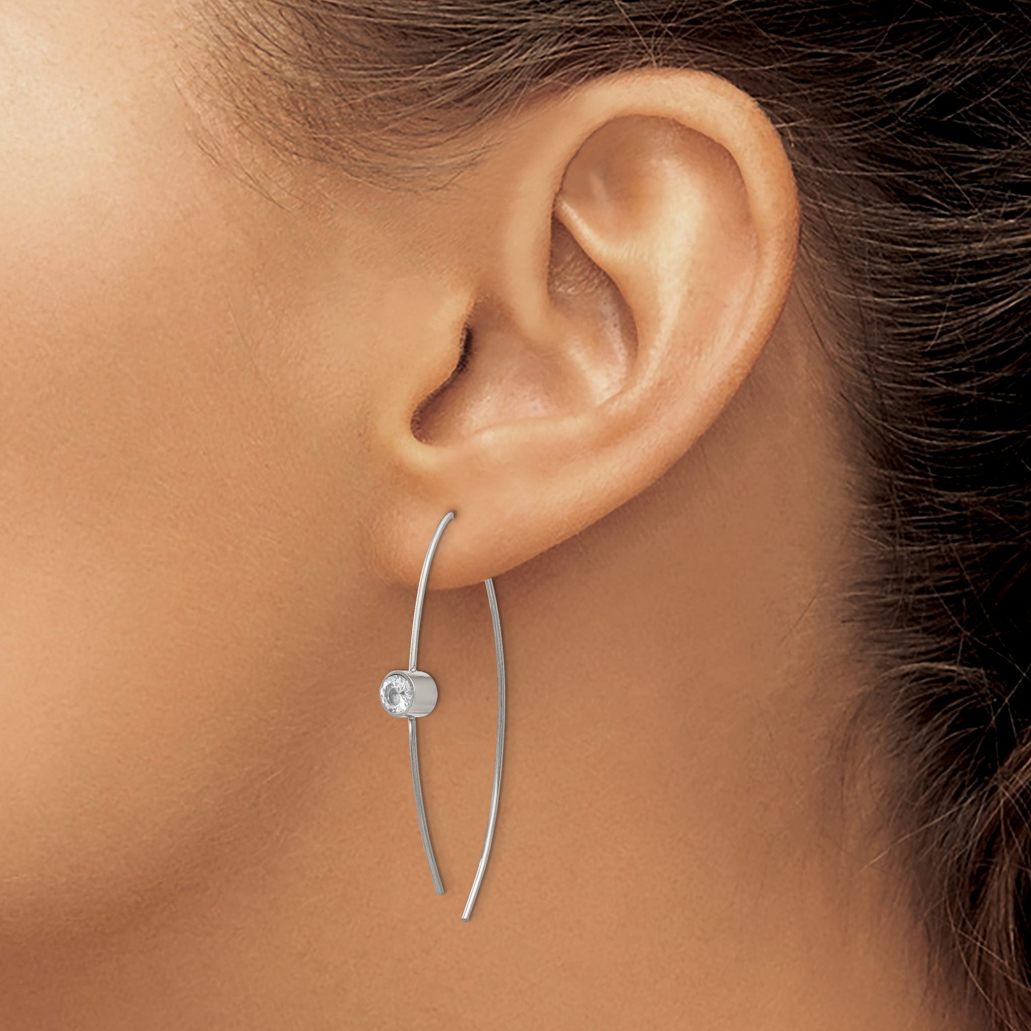 Stainless Steel Polished Threader Earrings for Women