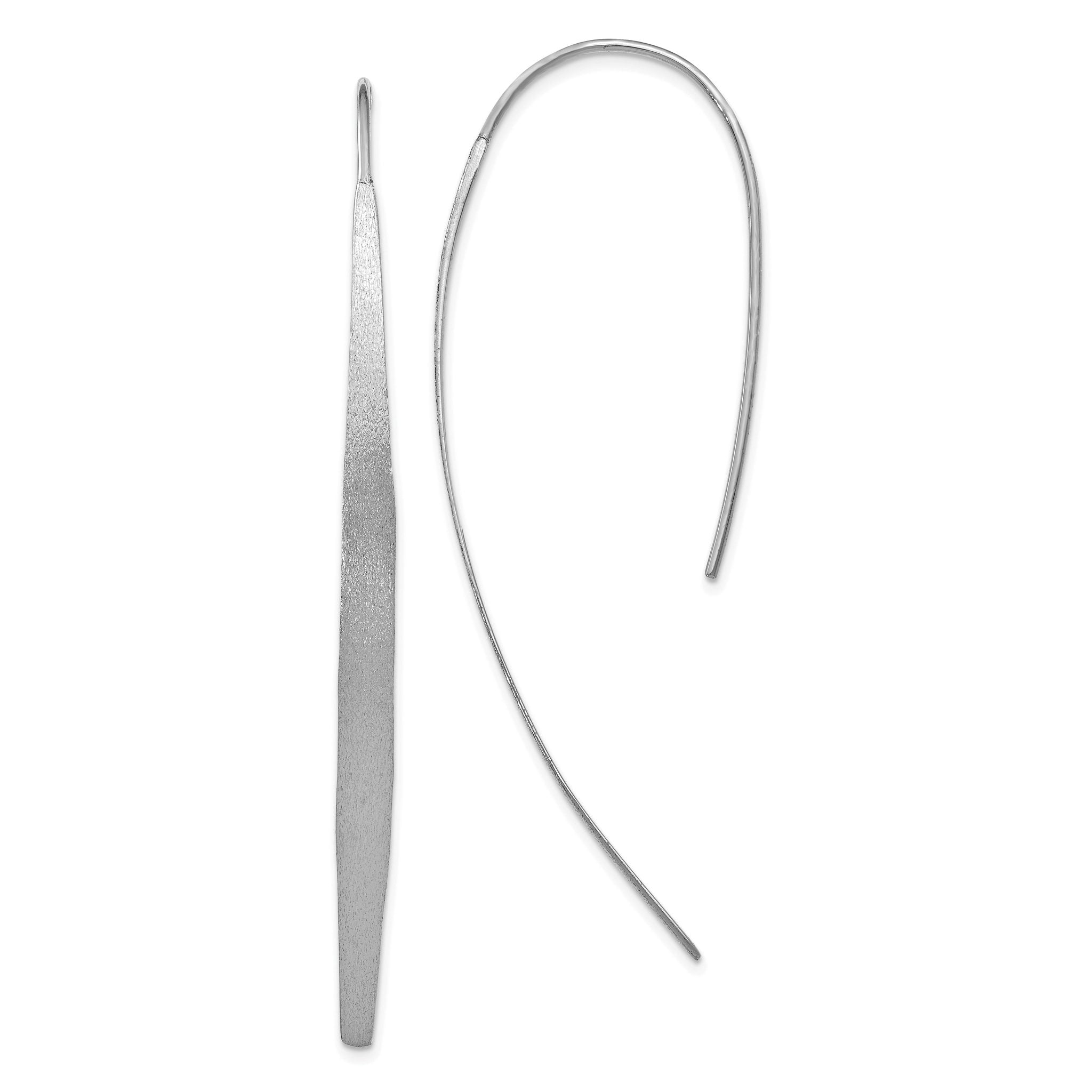 Sterling Silver 925 Women's Drop Earrings with Rhodium-Plated Polished Finish Main image