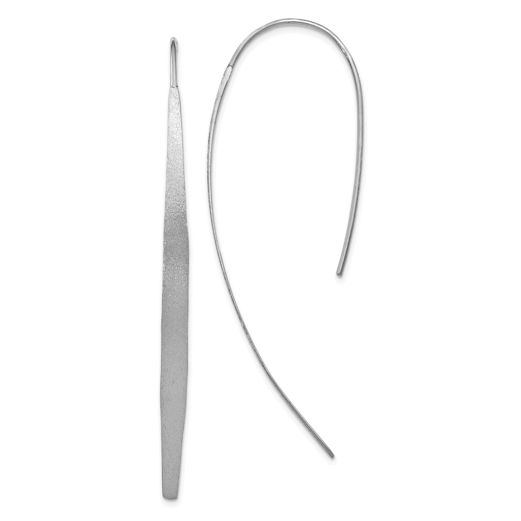 Sterling Silver 925 Women's Drop Earrings with Rhodium-Plated Polished Finish