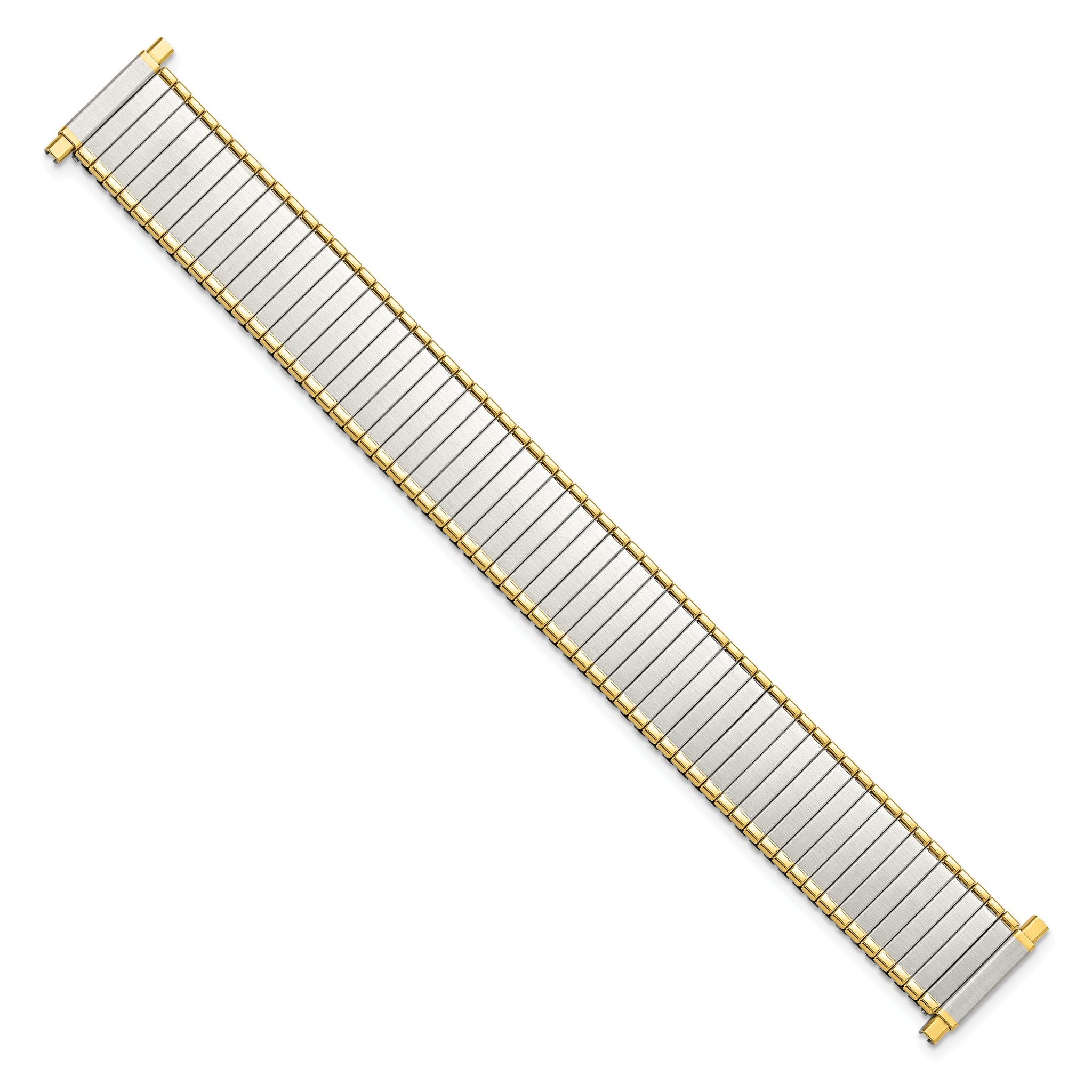 Men's Two-Tone Expansion Watch Band in Stainless Steel