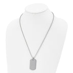 Polished Dog Tag Necklace in Tungsten