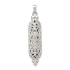 Sterling Silver 925 Mezuzah Pendant with Polished Palladium Finish