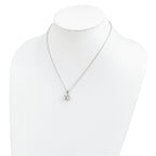 Sophia Jewelers Sterling Silver CZ and Freshwater Pearl Elegant Necklace
