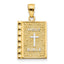 10K Yellow Gold Holy Bible Charm with Polished Rhodium Accents