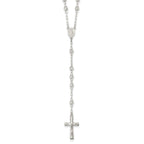 Sophia Jewelers Sterling Silver 26 Polished Rosary Necklace for Women