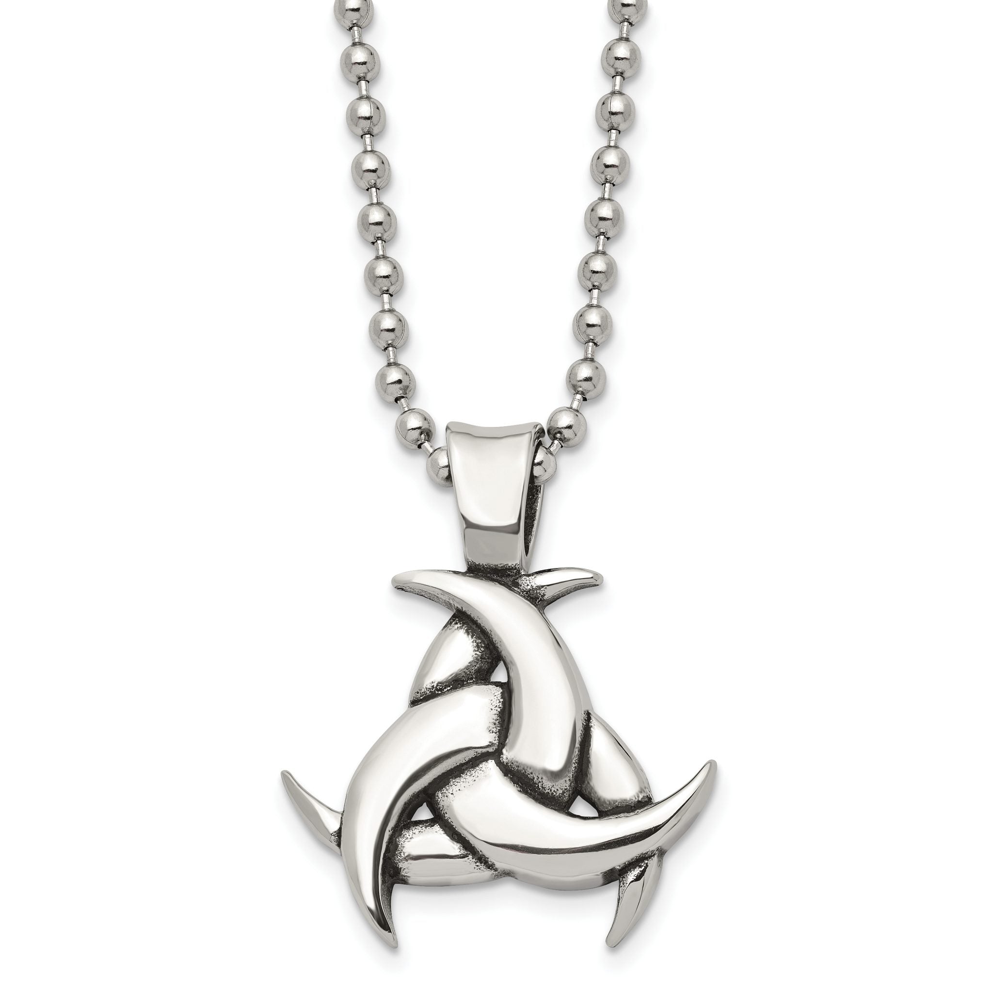Sophia Jewelers Men's Celtic Knot Necklace Polished Stainless Steel Gift Ready Main image