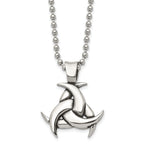 Sophia Jewelers Men's Celtic Knot Necklace Polished Stainless Steel Gift Ready