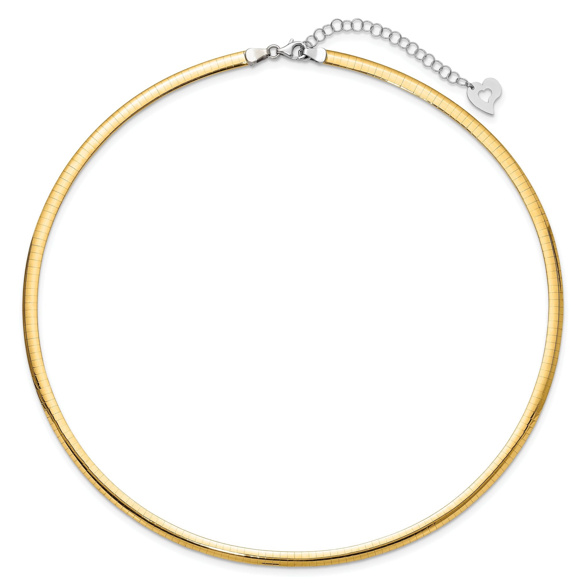 14k Two-tone Lt Reversible 4mm Omega w/extender Necklace Secondary image