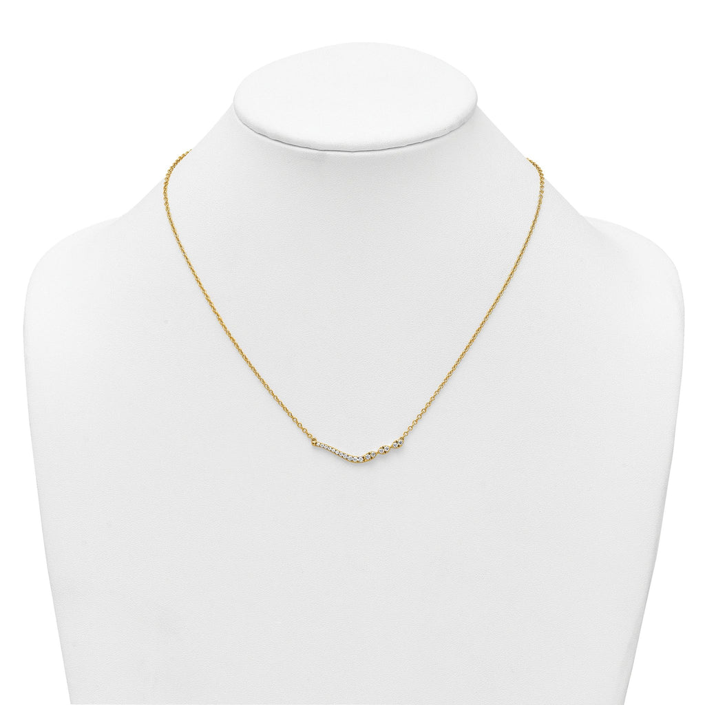 14k 1/3 carat Lab Grown Diamond VS+ F+ Complete 18 inch Fashion Bar Necklace