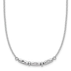 Sterling Silver RH-plated Polished Fancy w/1in ext. Necklace