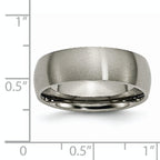 Brushed Half-Round Wedding Band in Titanium, 7mm