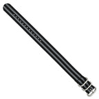 Military Ballistic Watch Band in Black & Grey Striped Nylon, 22mm