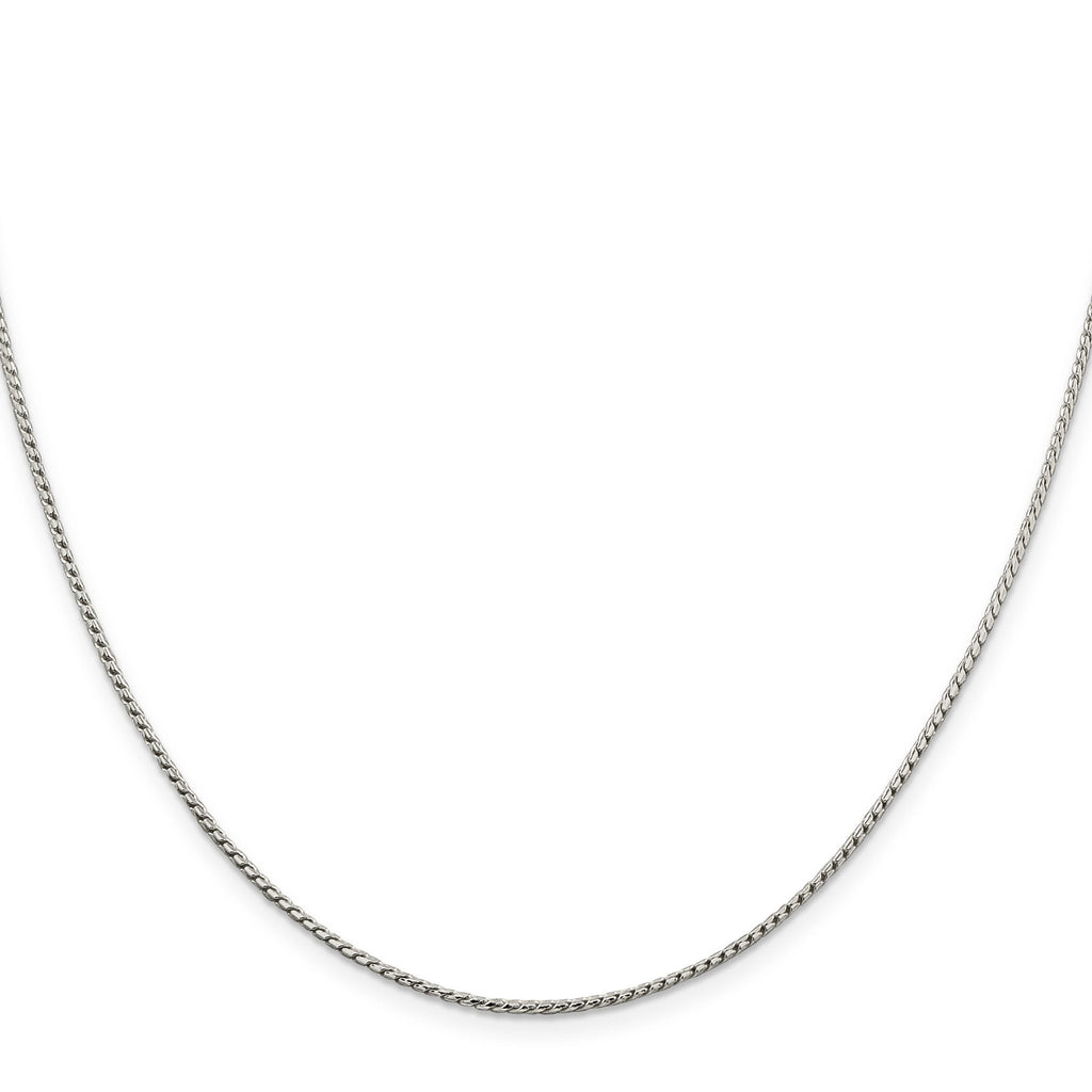 Round Franco Chain Necklace in Sterling Silver, 1.25mm