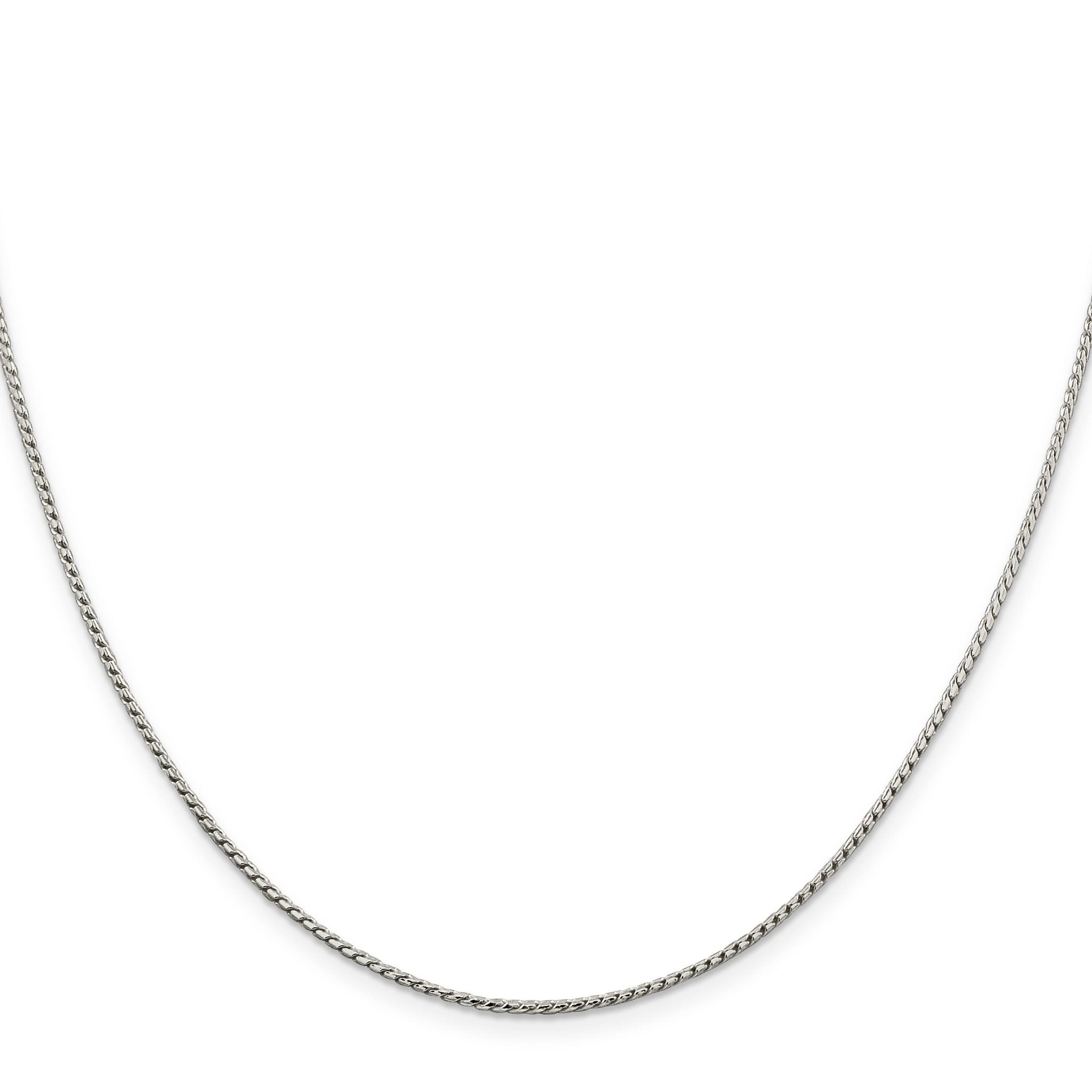 Round Franco Chain Necklace in Sterling Silver, 1.25mm