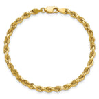 14K 7 inch 4mm Diamond-cut Rope with Lobster Clasp Chain