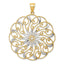 14K Gold and White Rhodium Meridian Swirl Pendant Elegant Statement Piece