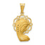 14K Gold Mary Pendant with Satin & Polished Finish Elegant Charm from Sophia Jewelers